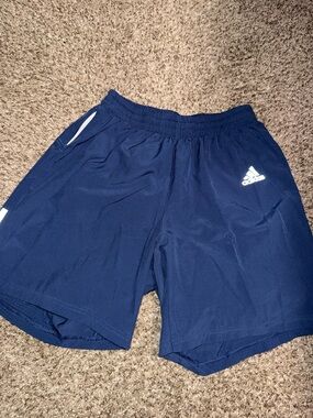 adidas Men's Navy Blue Athletic Shorts with Logo